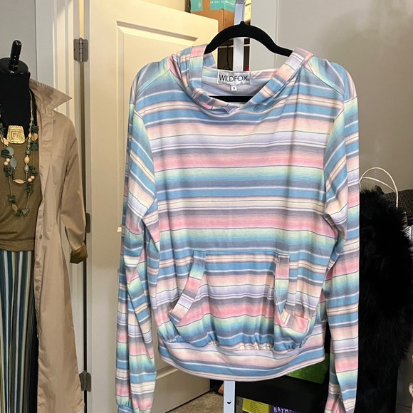 Wildfox Tops - Wildfox Multicolor Striped Hoodie
